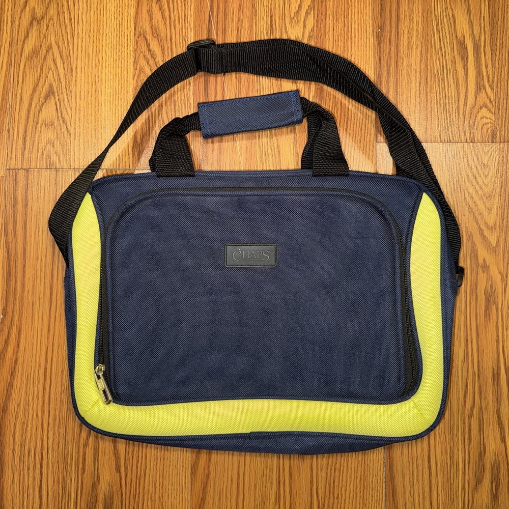 Chaps Blue Multi-pocketed Carrying Zippered Shoulder Case with Handles